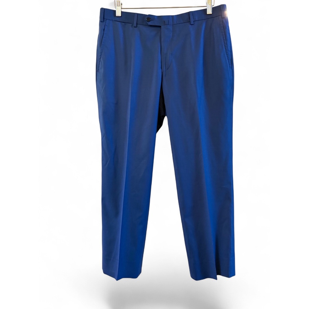 Isaia Napoli Men Deep Blue Wool Blend Dress Pants/Trousers Size 34 US/50R Italy